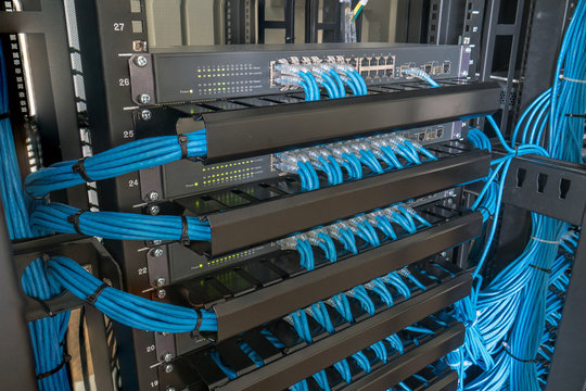 Data center server rack installation and fiber backbone setup